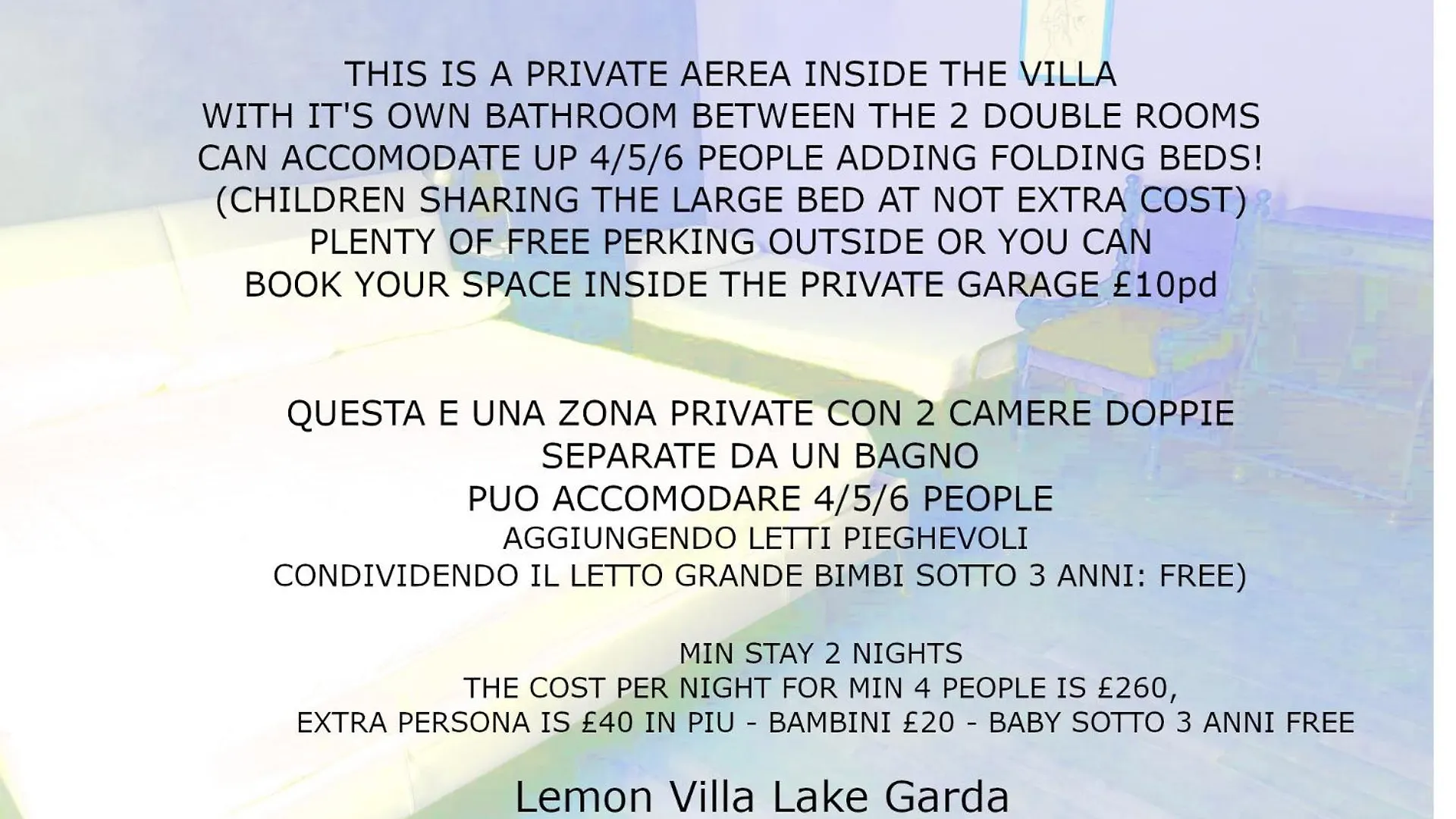 Lemon Villa Family Rooms Cavalcaselle